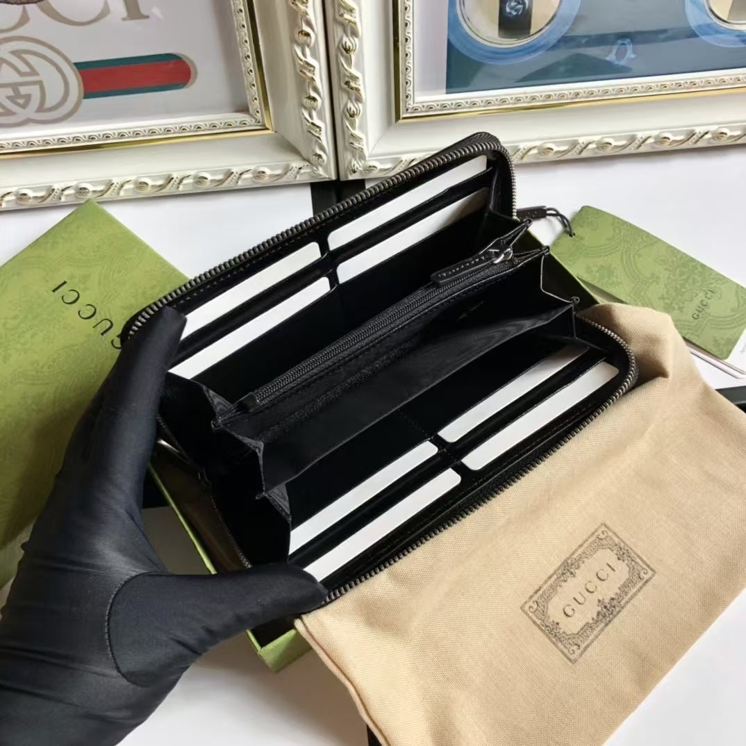 Portefeuille Zippé GG Noir – Gucci