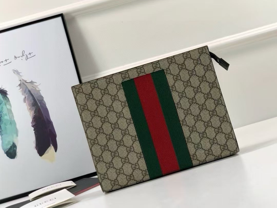 Pochette GG Suprême Noir/Beige & Vert/Rouge – Gucci