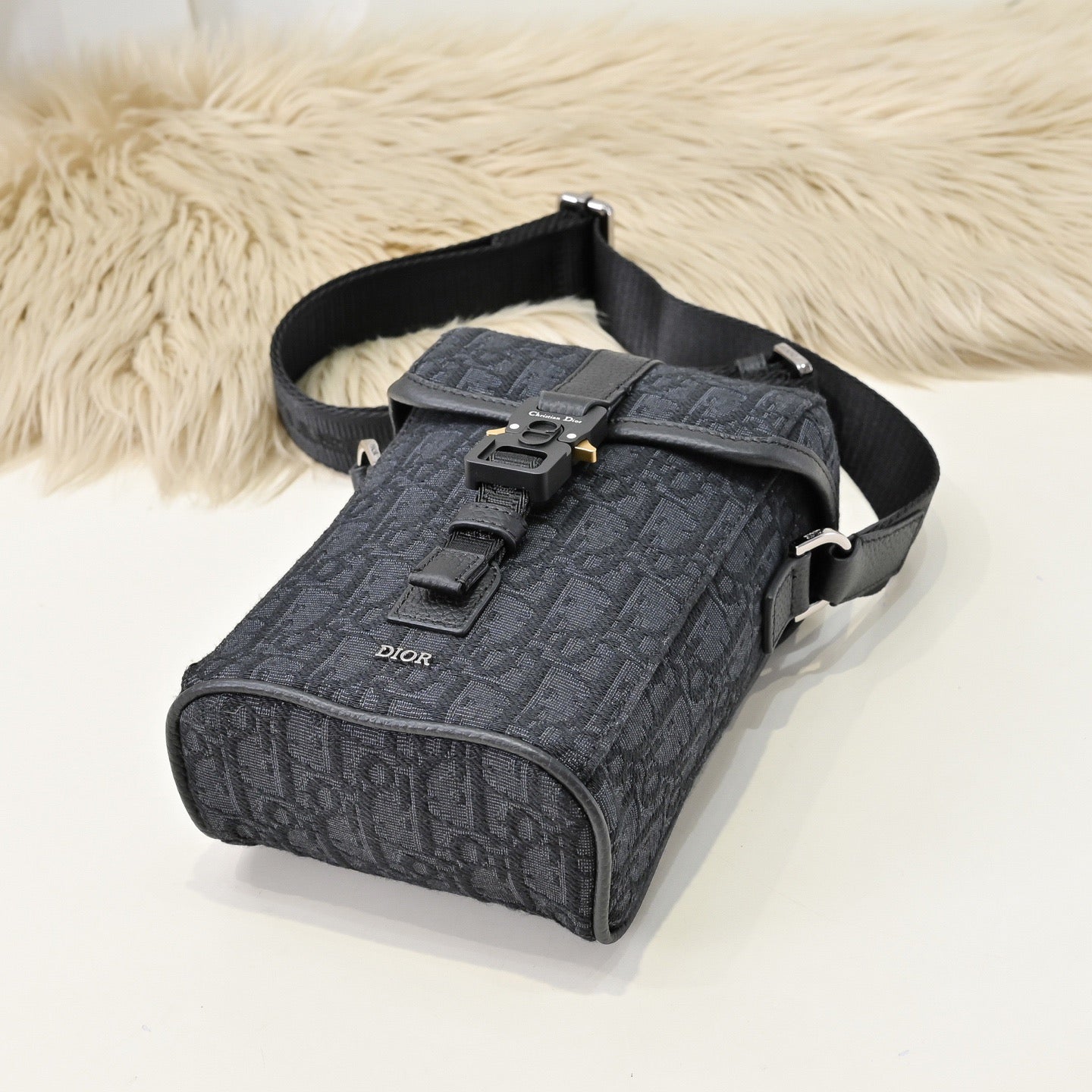 Dior Safari Vertical Messenger Bag Dior Oblique Black