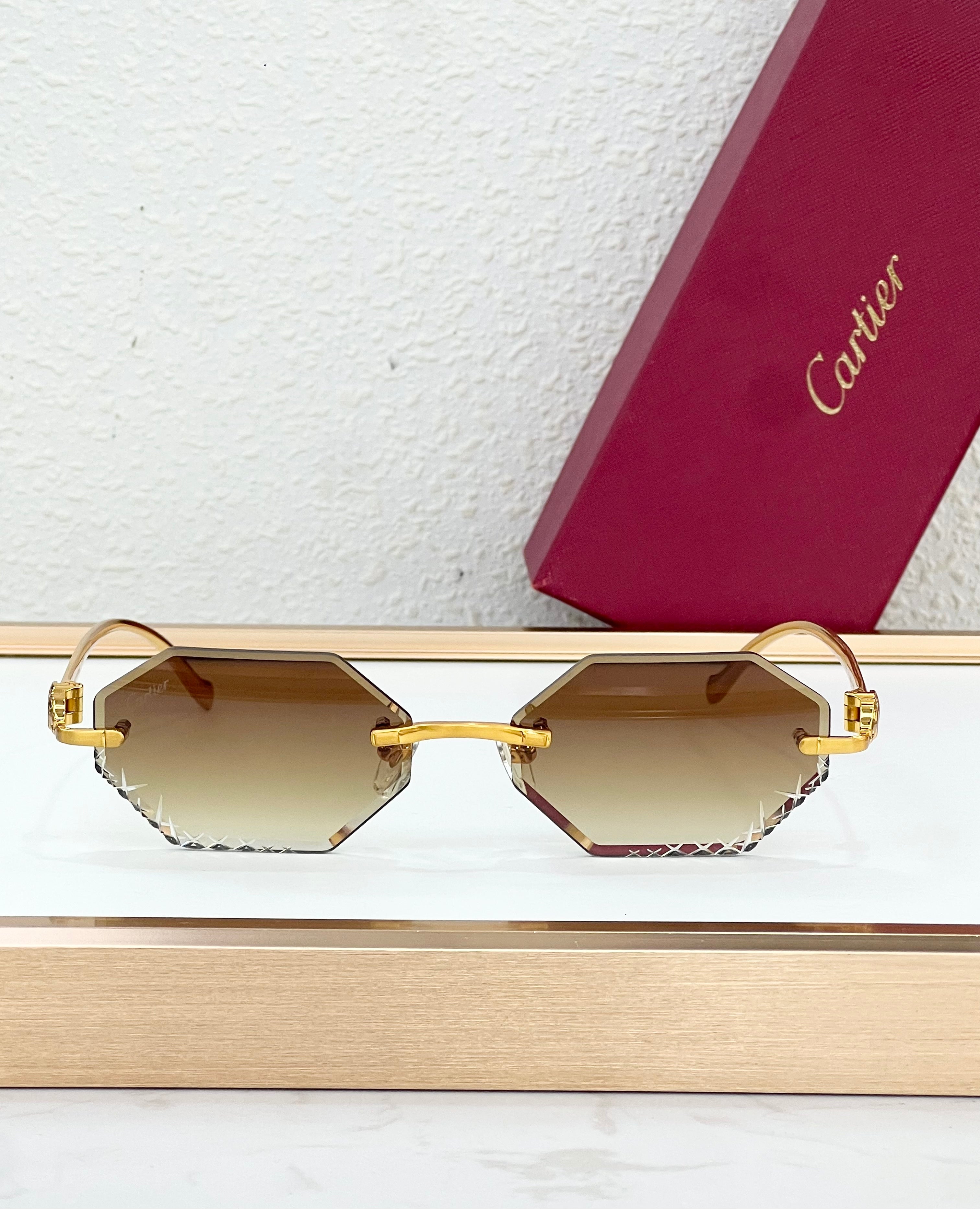 Panthère Rimless bords diamantés octogonaux