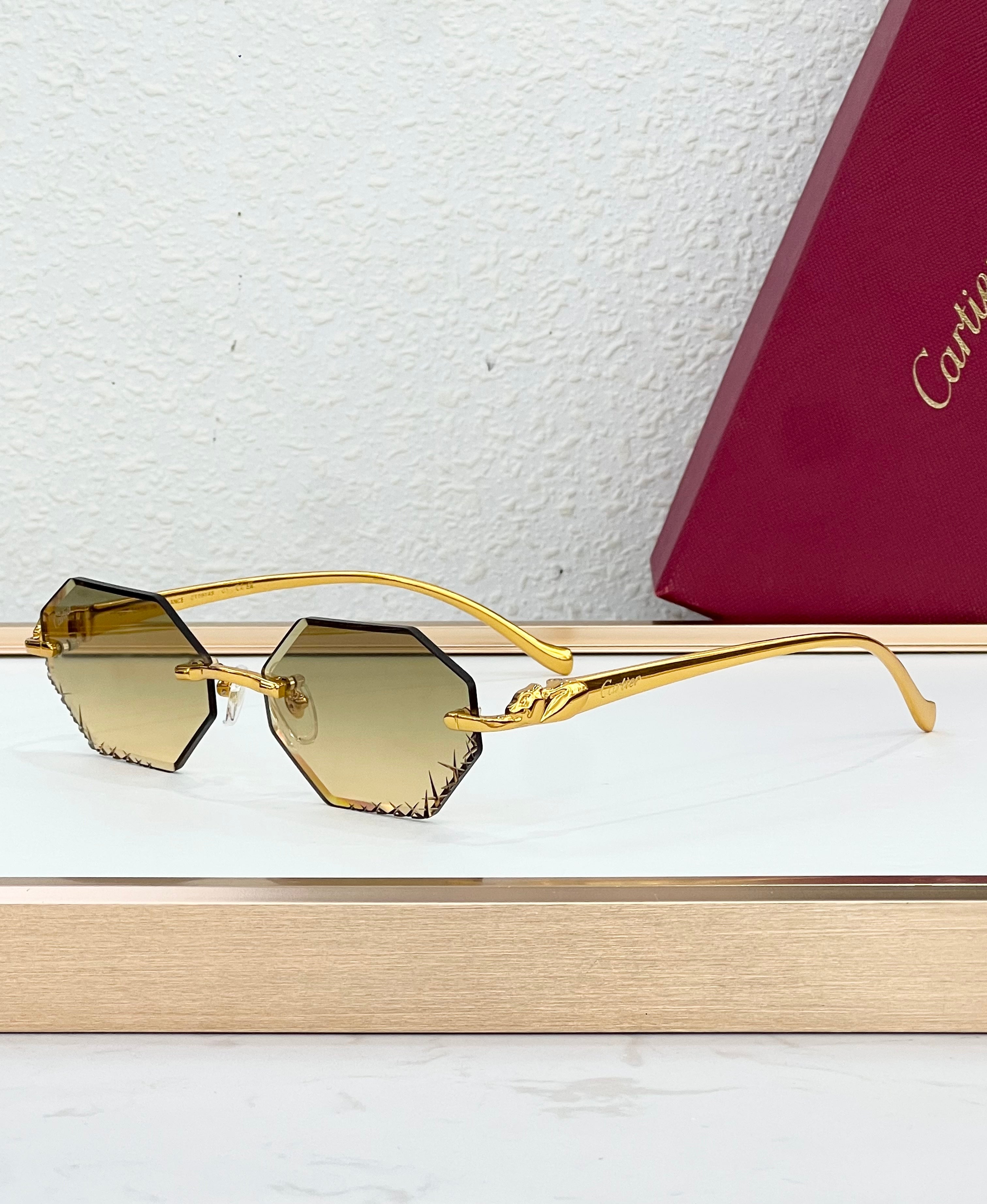 Panthère Rimless bords diamantés octogonaux