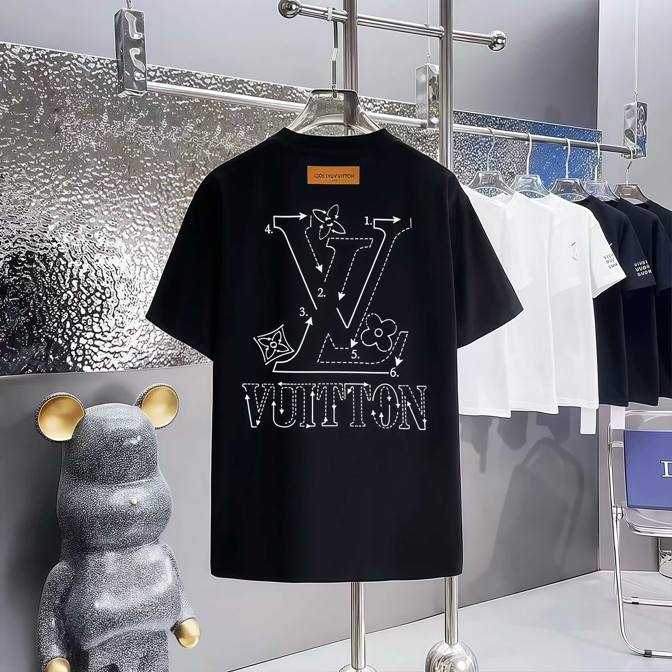 T-shirt Louis Vuitton Blueprint Blanc