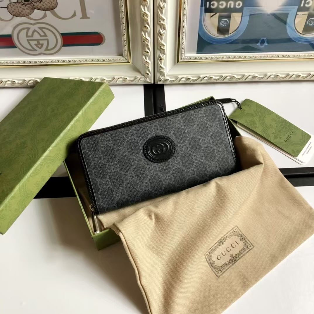 Portefeuille Zippé GG Noir – Gucci