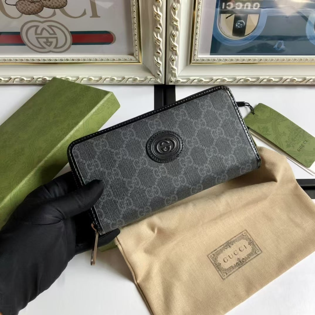 Portefeuille Zippé GG Noir – Gucci