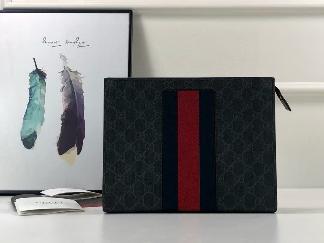 Pochette GG Suprême Noir/Beige & Vert/Rouge – Gucci