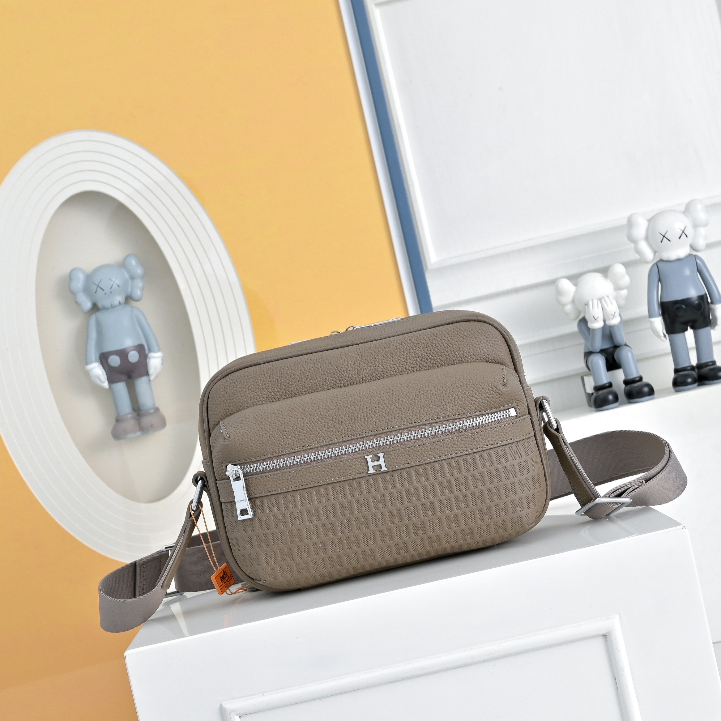 Hermès Hermès City Messenger Bag H Monogram Black Leather