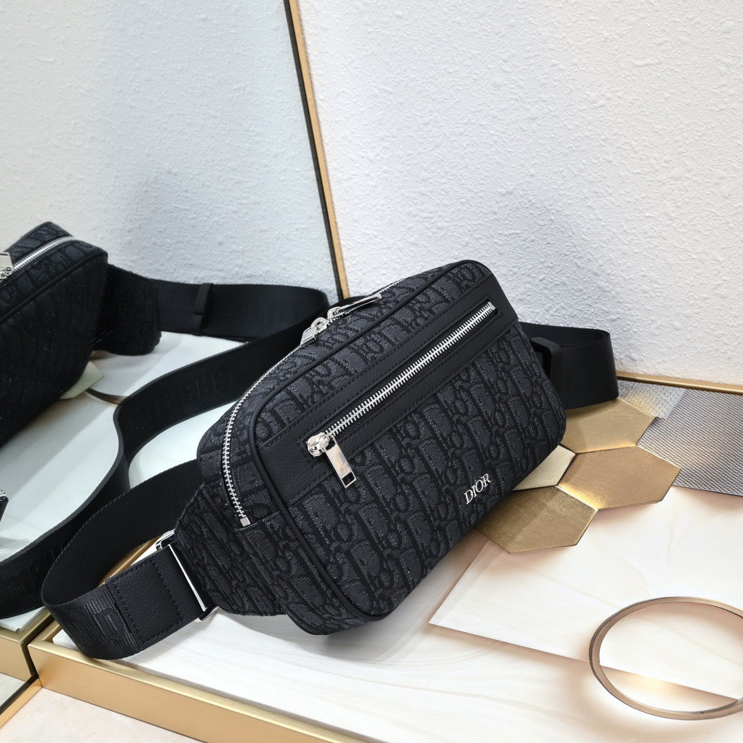 Dior Safari Messenger Bag Oblique Jacquard Black
