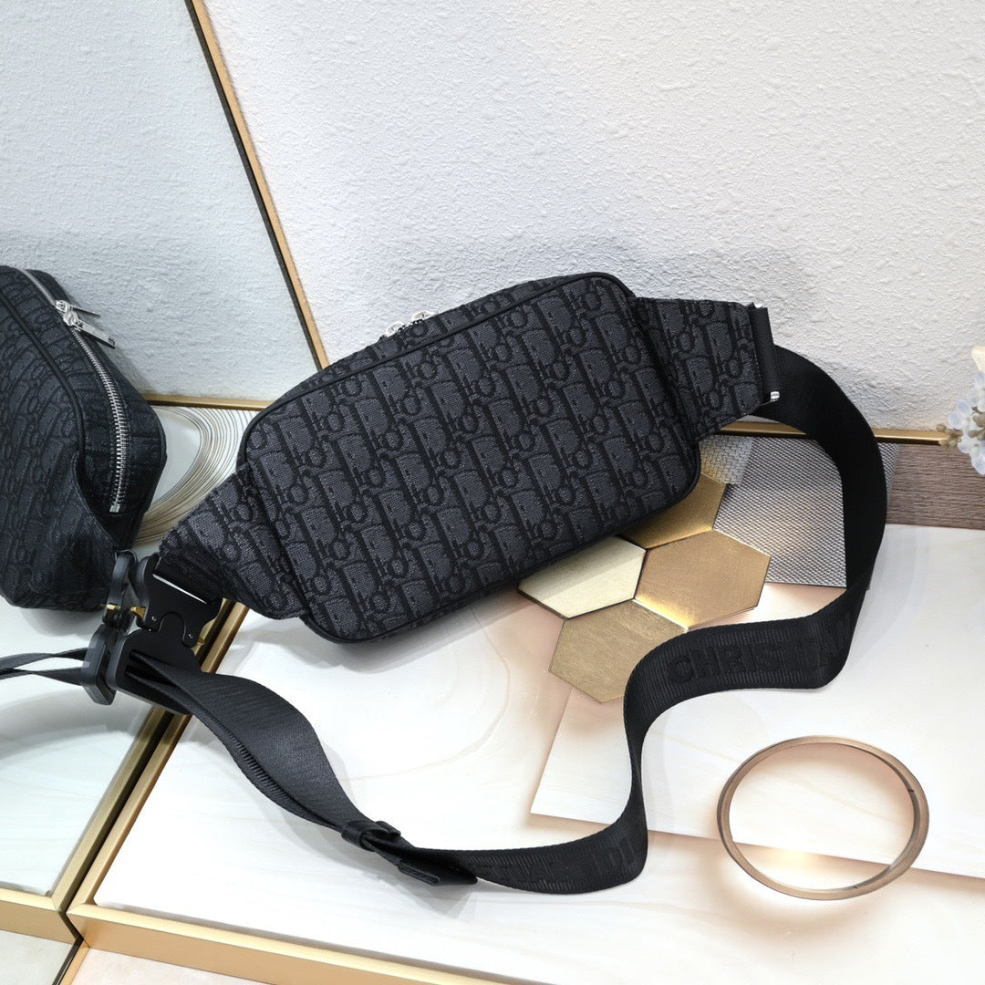 Dior Safari Messenger Bag Oblique Jacquard Black
