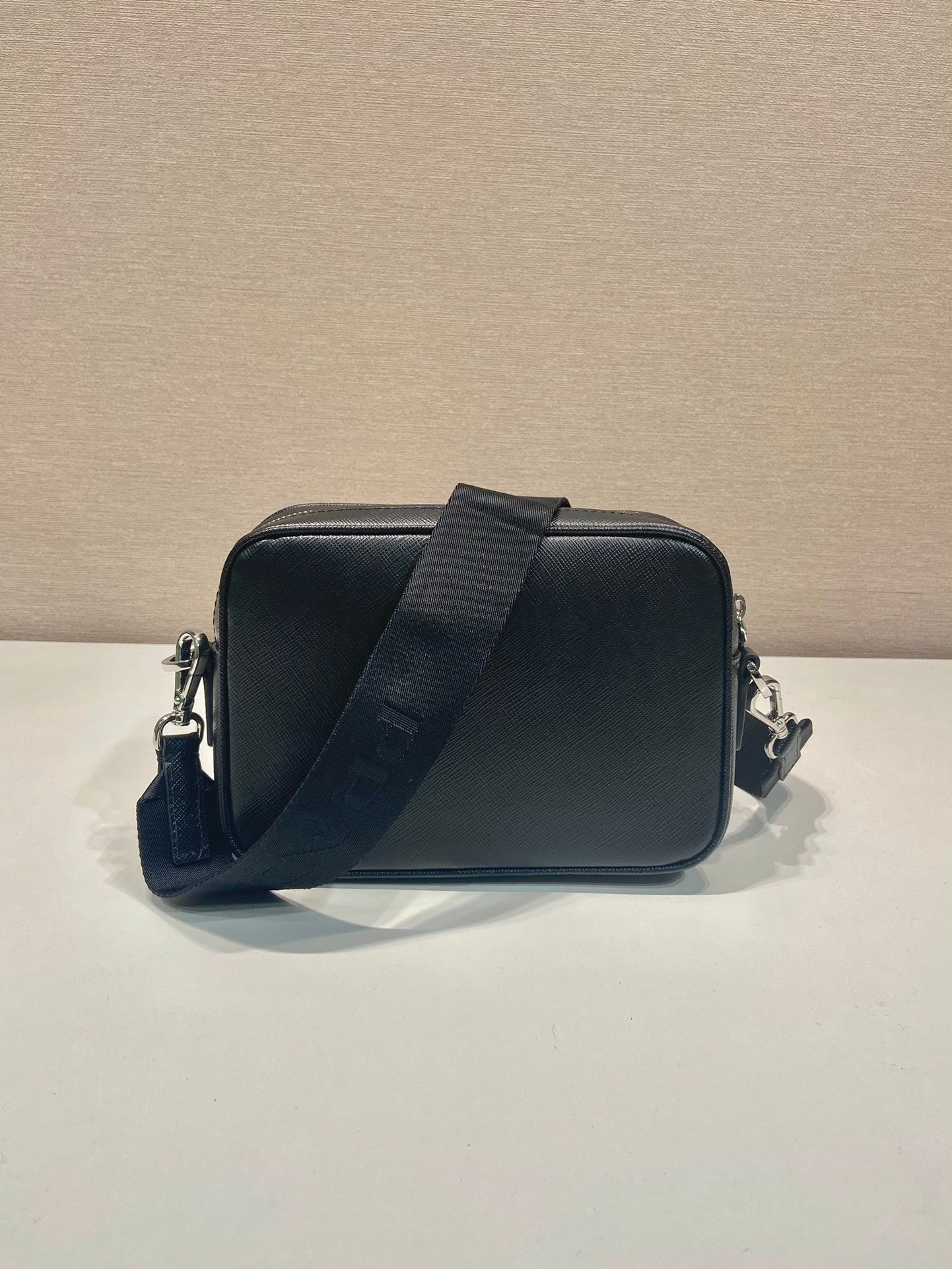 Prada Saffiano Leather Shoulder Bag With Pouch