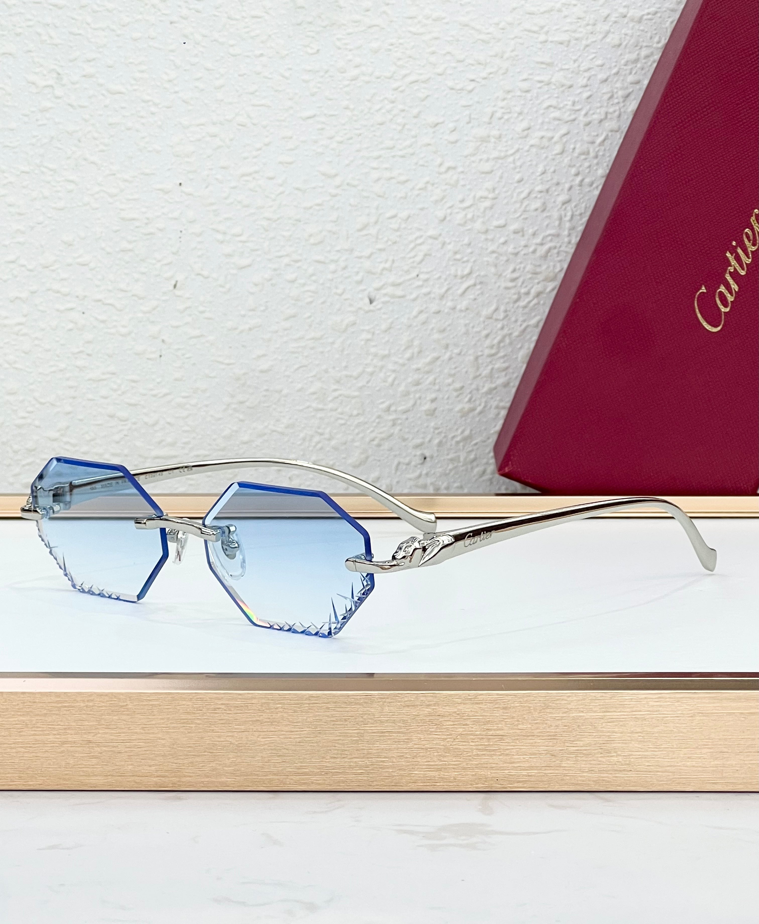 Panthère Rimless bords diamantés octogonaux