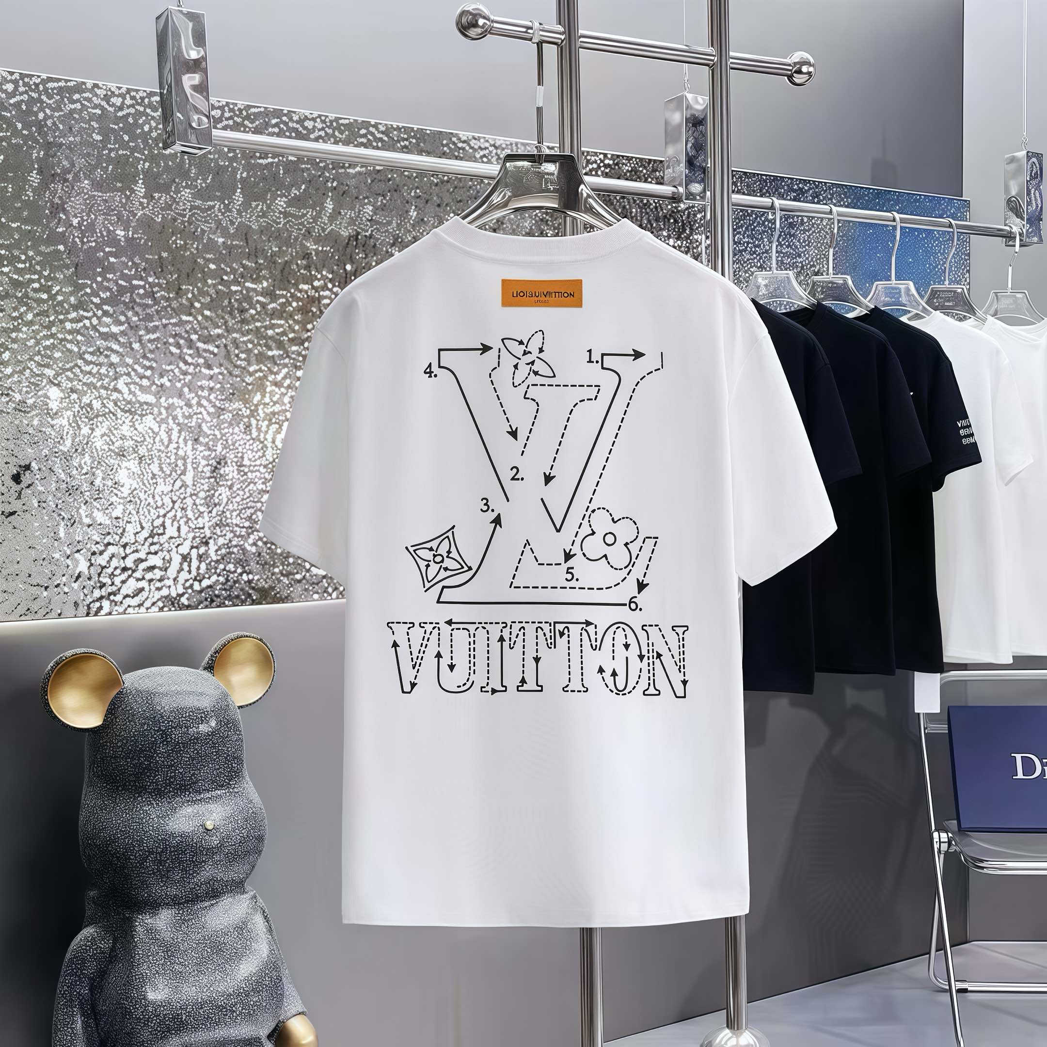 T-shirt Louis Vuitton Blueprint Blanc